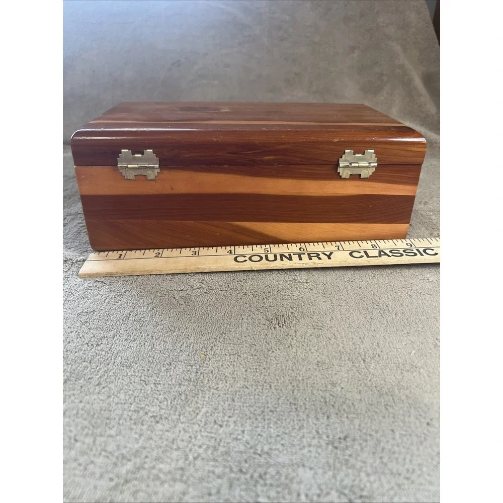 Vtg 1920s Lane Miniature Cedar Chest - R.B. Broyles Birmingham AL Address - Wood